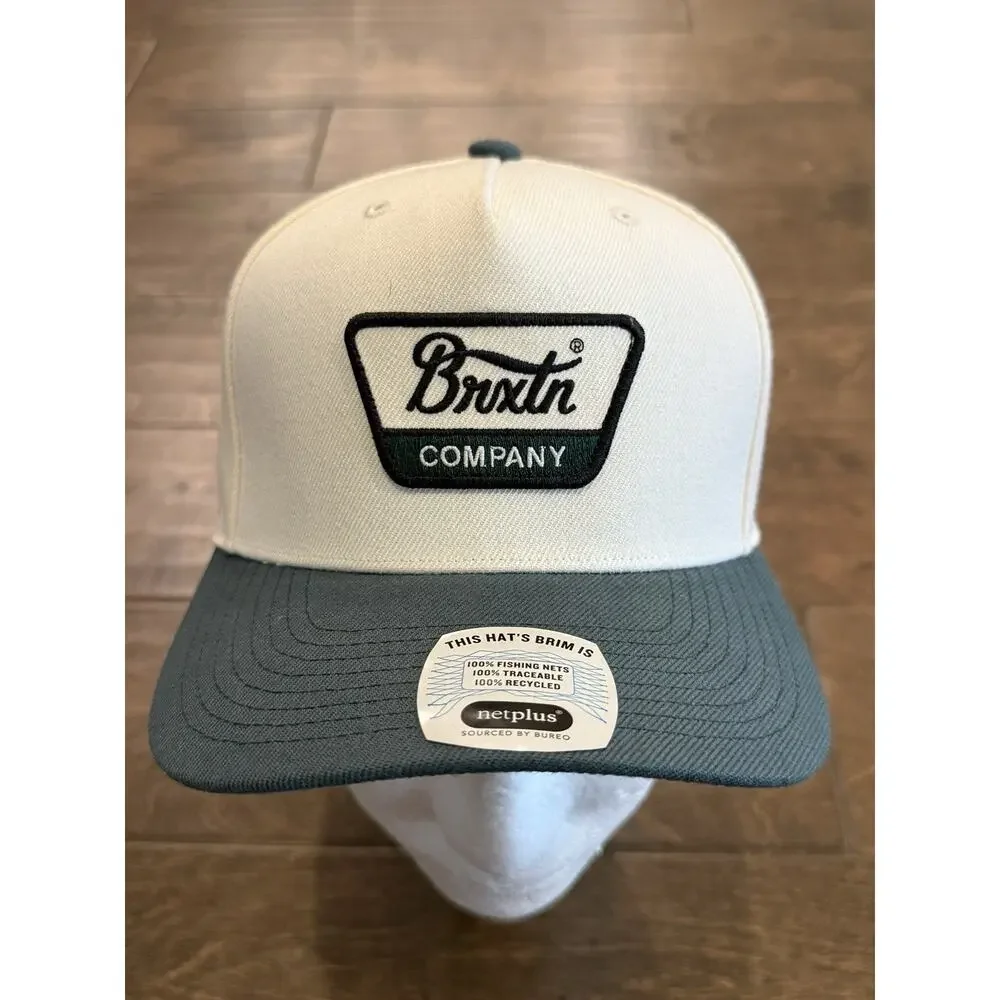 Brixton Company Mens Cream Green C Netplus Adjustable Snapback Hat Cap NWT